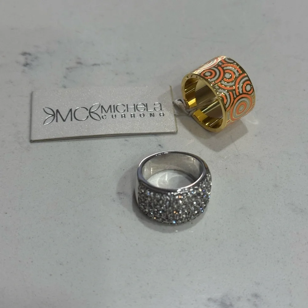 Silver and Gold Rings Set - Picture 1 of 5